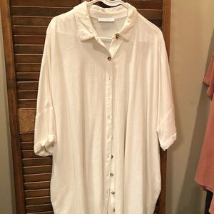 Beautiful ivory tunic shirt, oversized , s-m